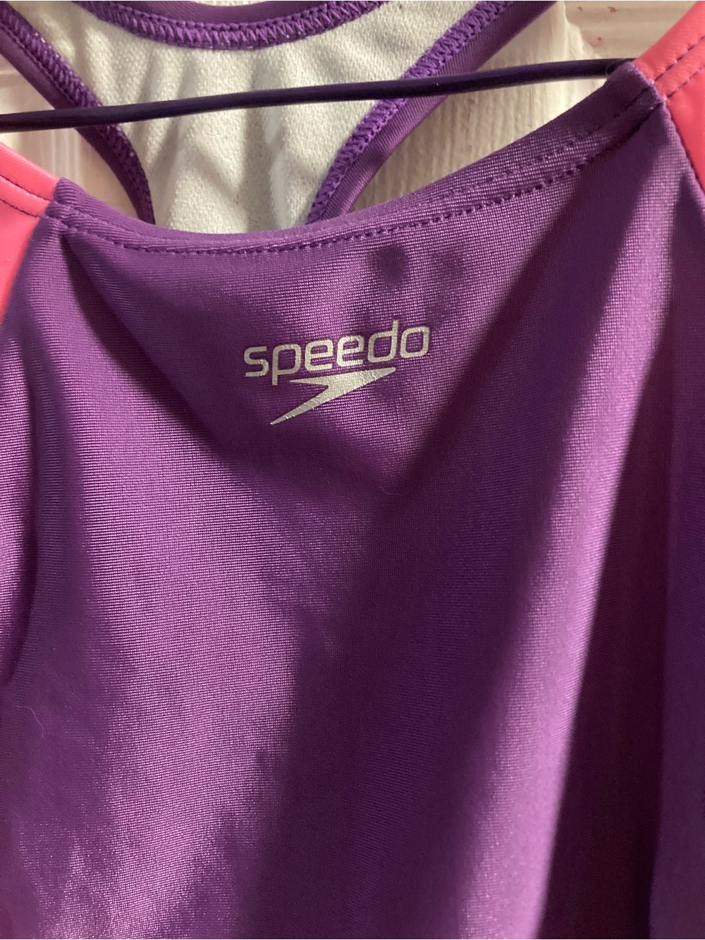 Speedo Purple Swim Suit with Pink Trim